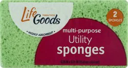 Life Goods Multi-Purpose Utility Sponges 2 ea