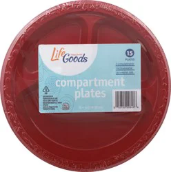 Life Goods Compartment Plates - 15 ct
