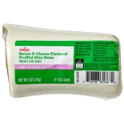 Meijer 4" Bacon Cheese Stuffed Shin Bone Dog Chew, Small, 6 Oz