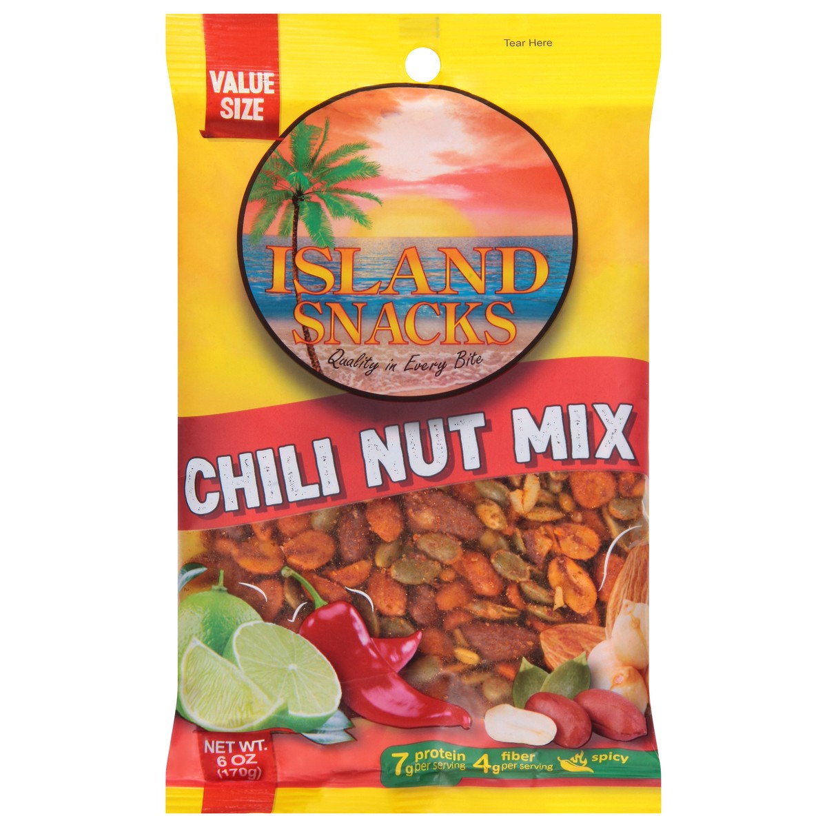 slide 1 of 9, Island Snacks Chile Nut Mix W/Lime, 6 oz