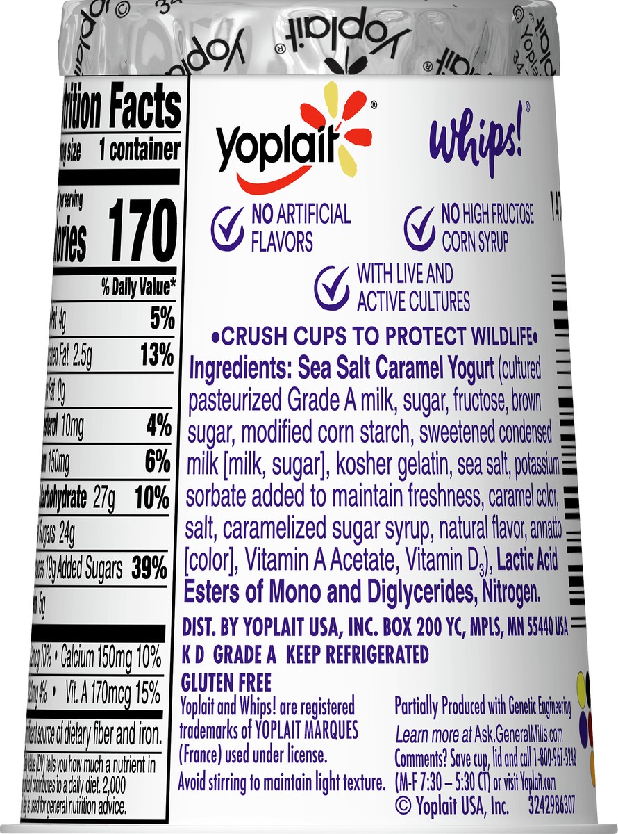 slide 10 of 13, Yoplait Whips! Sea Salt Caramel Yogurt Mousse 4 oz, 4 oz