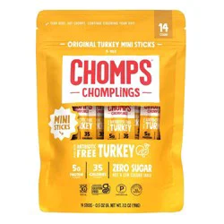 Chomps Snack Sticks Chomplings Original Turkey Mini Sticks - 7oz/14ct