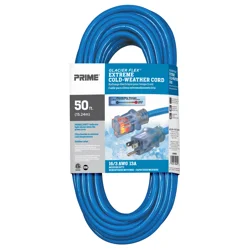 Prime Wire & Cable Glacier Flex Cold Weather Extension Cord - Sjtw 16/3 - 50 Foot