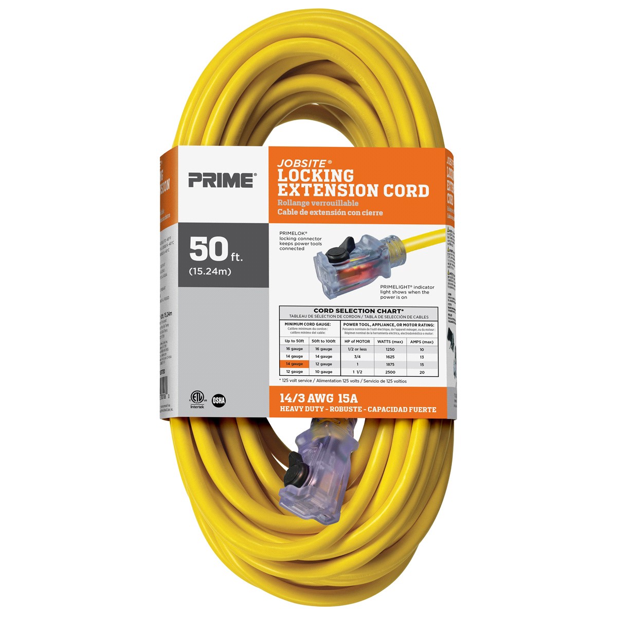 slide 2 of 2, Prime Wire & Cable ECPL511730 - Outdoor Locking Cord, 50 ft