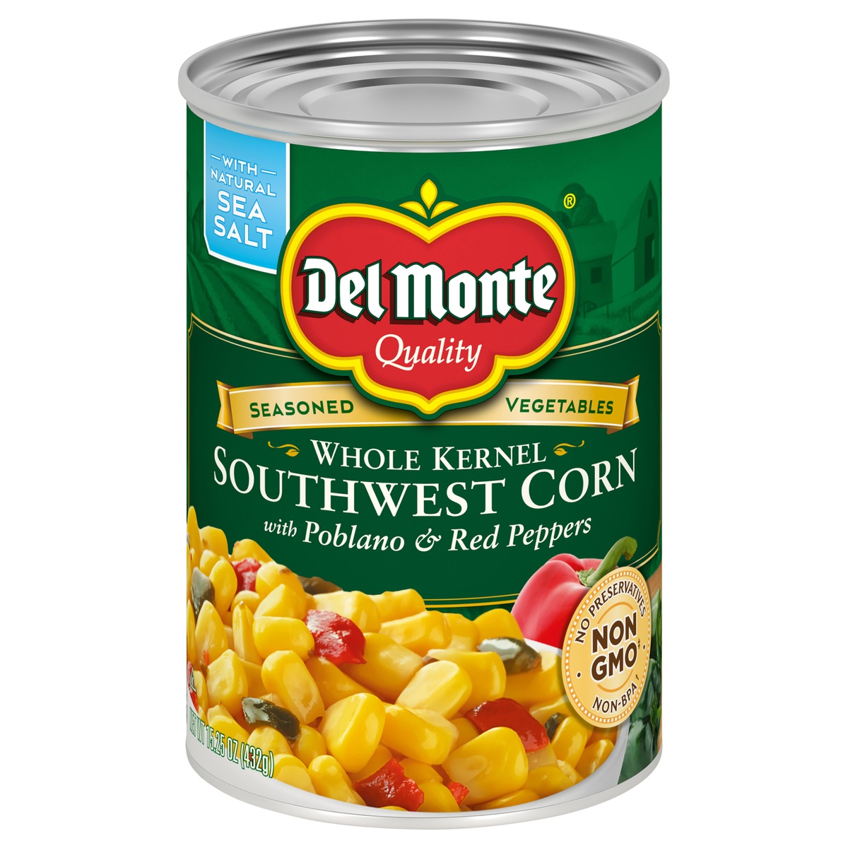 slide 1 of 3, Del Monte Whole Kernel Southwest Corn 15.25 oz Can, 15.25 oz