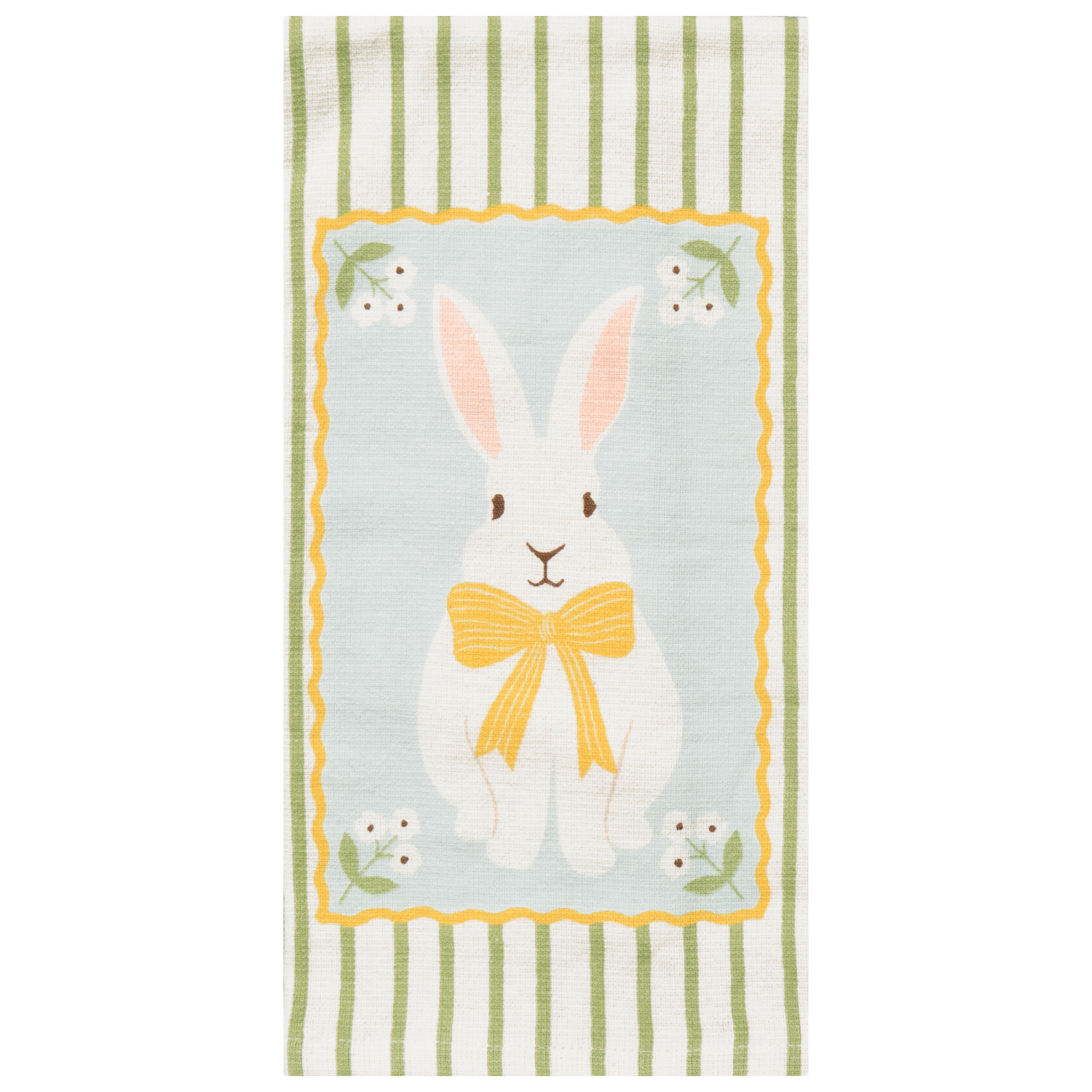 slide 1 of 2, Meijer Corporate Seasonal Easter Bunny Frame Stripe Dual Kitchen Towel, 16 in x 26 in, 16 in