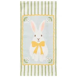 Meijer Corporate Seasonal Easter Bunny Frame Stripe Dual Kitchen Towel, 16 in x 26 in