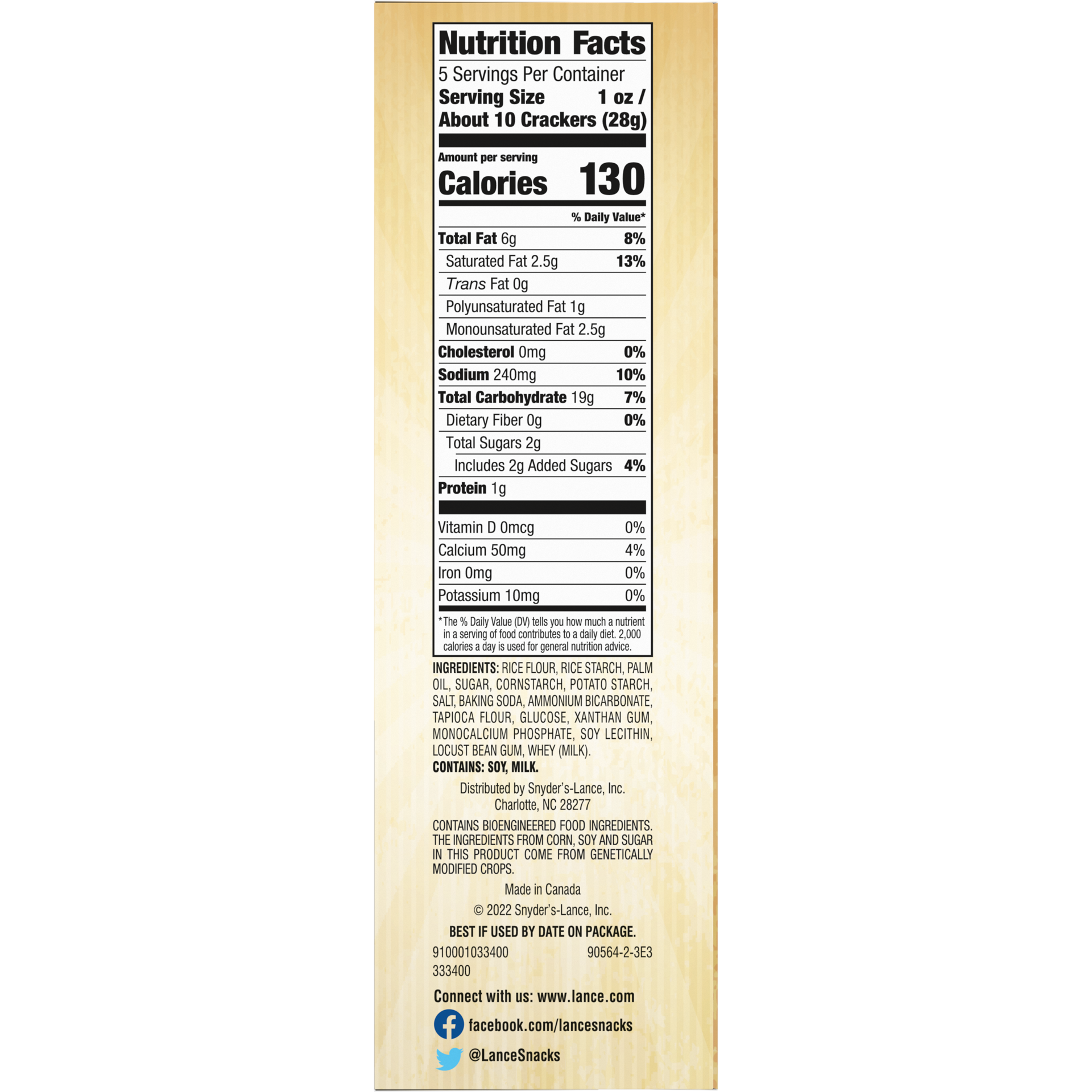 slide 2 of 5, Lance Gluten Free Original Crackers, 5 oz