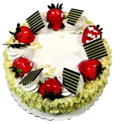 Tres Leche Double Layer Cake Topped With Fruit