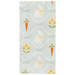 Meijer Corporate Seasonal Mcs Easter Bunny Floral Grid Dual Kitchen Towel, 16 In X 26 In