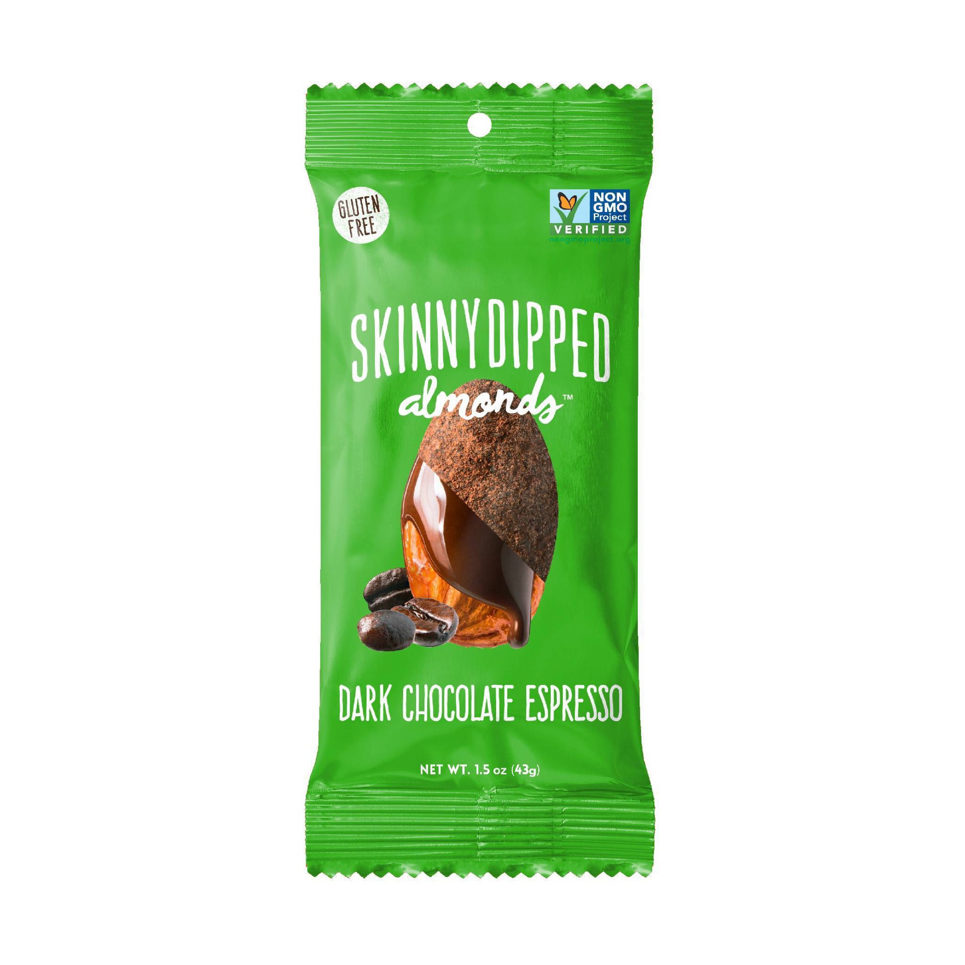 slide 1 of 8, Skinny Dipped Dark Chocolate Espresso Almonds, 1.5 oz