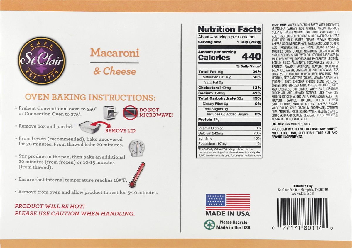 slide 5 of 13, St. Clair Set Clair Macaroni And Cheese, 2 lb