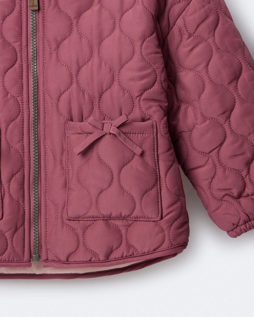 slide 4 of 7, Otteravenue Toddler Girl Quilted Barn Jacket - Burgundy Burgundy 12M, 1 ct