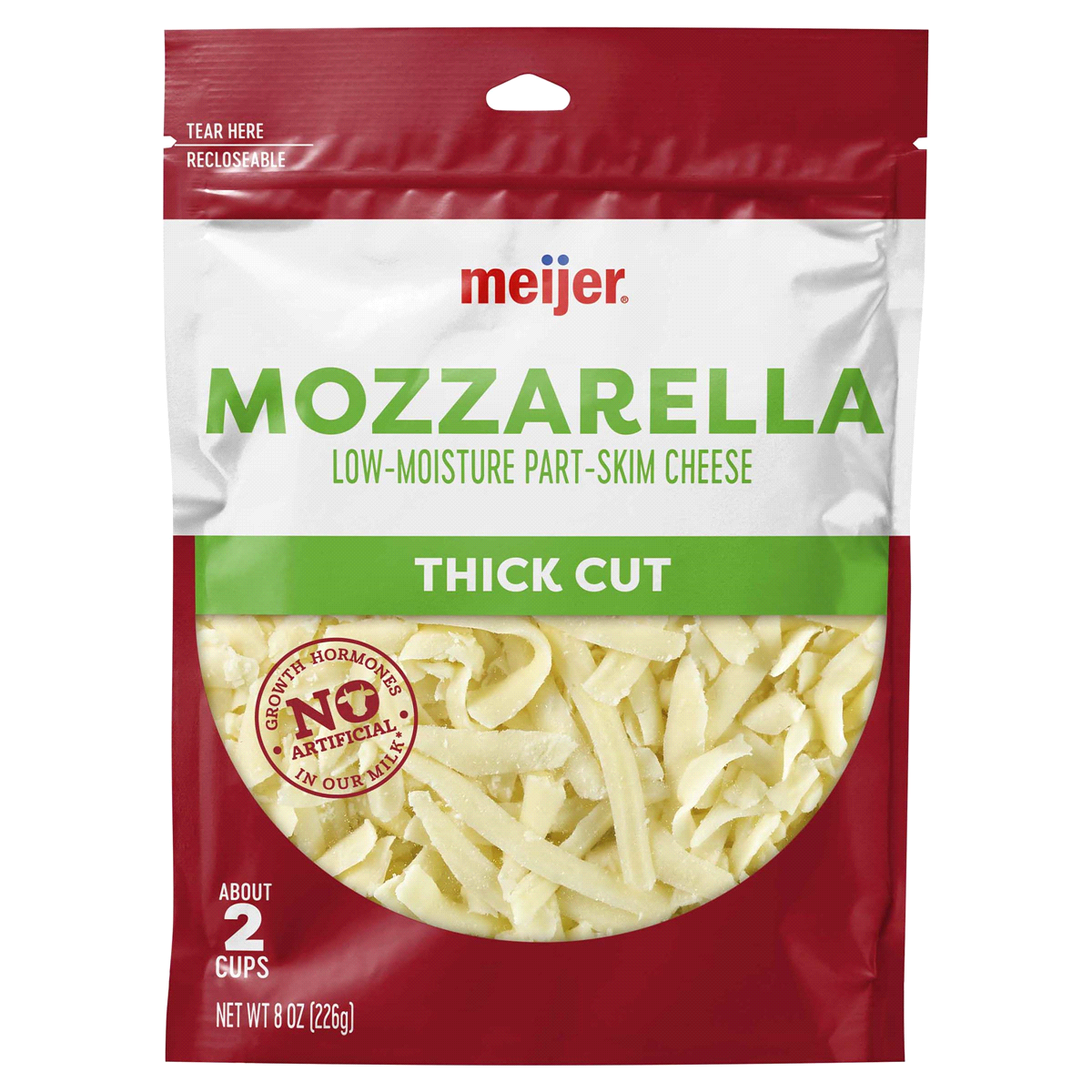 slide 1 of 5, Meijer Wide Shredded Mozzarella Cheese, 8 oz