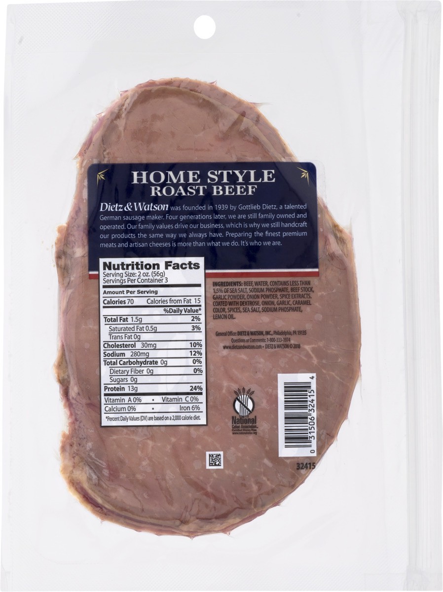 slide 7 of 11, Dietz & Watson Sliced Homestyle Roast Beef 6 oz, 6 oz