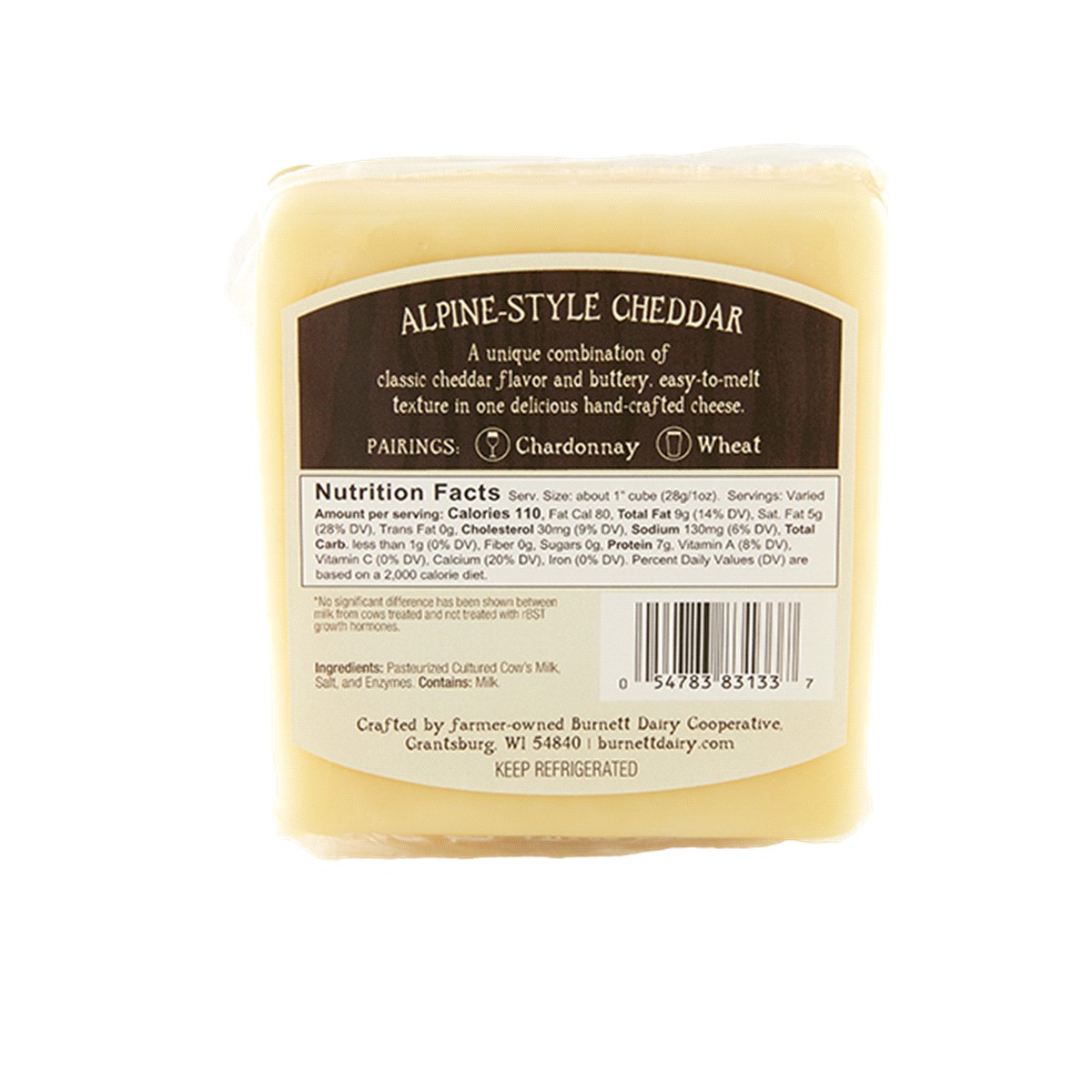 slide 2 of 2, Wood River Creamery Original Cheddar Gruyere Cheese 8 oz, 8 oz