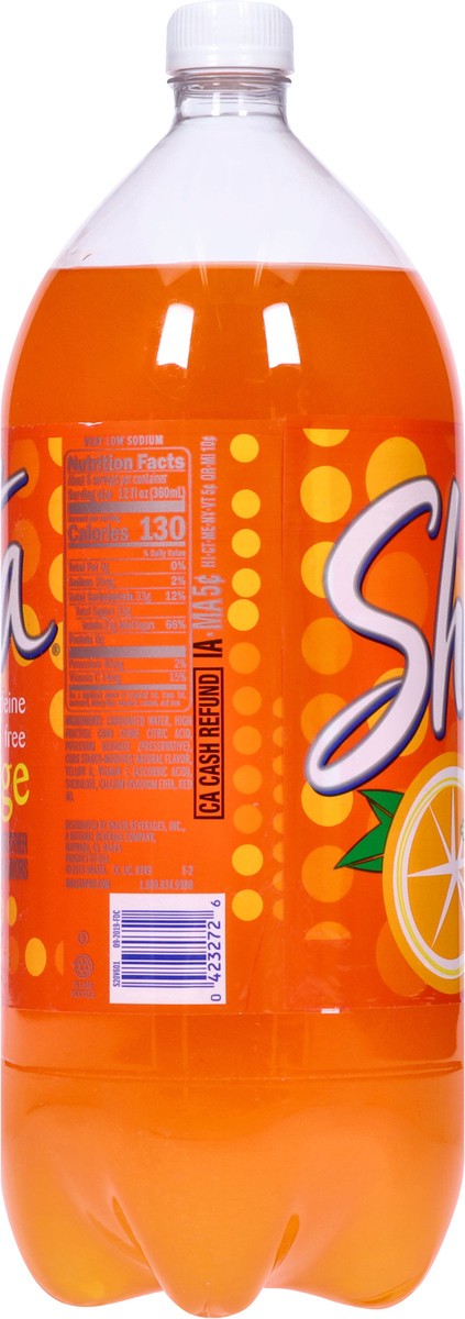 slide 7 of 9, Shasta Caffeine Free + Vitamin C Orange Soda 2 l, 2 liter