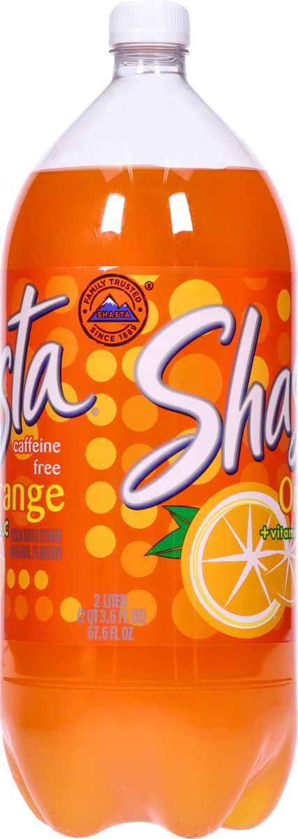 slide 8 of 9, Shasta Caffeine Free + Vitamin C Orange Soda 2 l, 2 liter