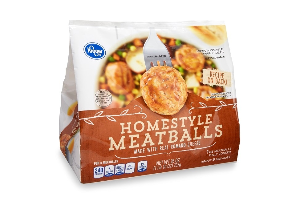slide 1 of 1, Kroger Homestyle Meatballs, 26 oz