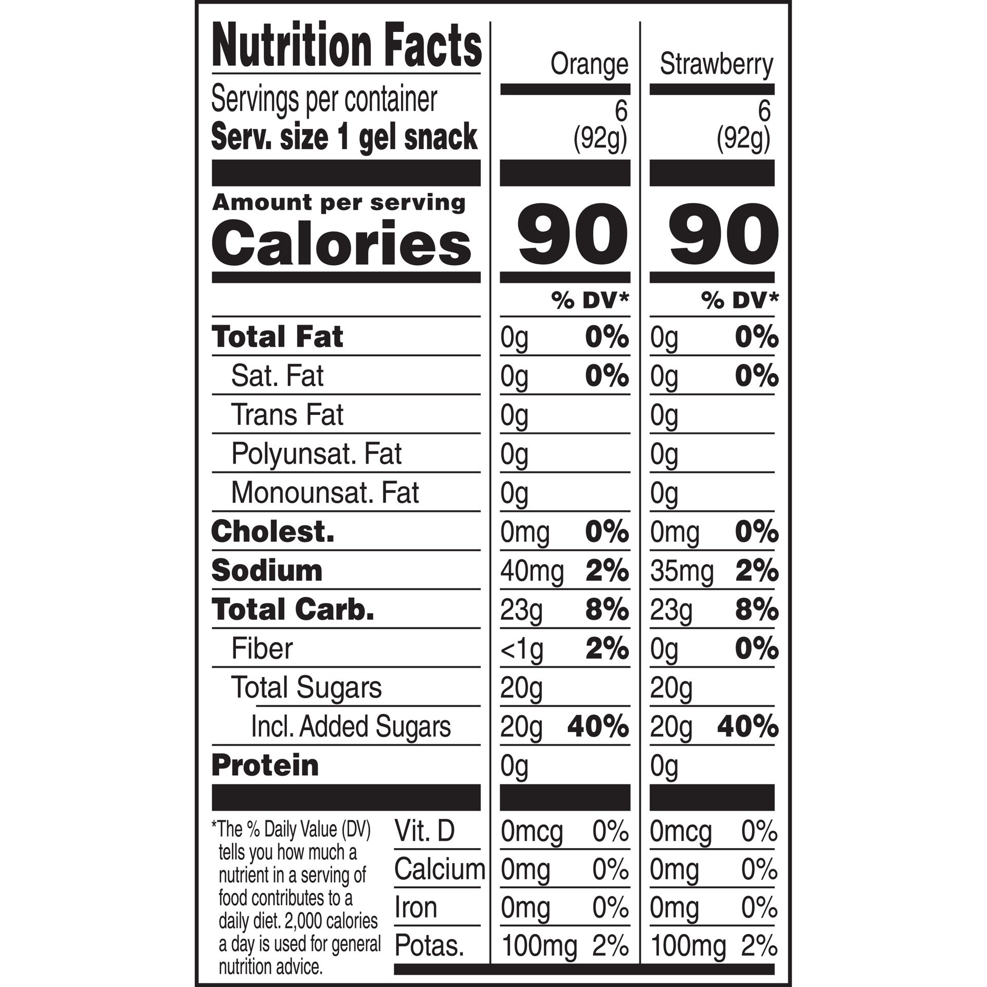 slide 5 of 5, SNACK PACK Strawberry and Orange Juicy Gels Cups Family Pack, 3.25-oz. Cups 12-Count, 39 oz