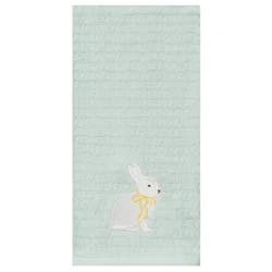 Meijer Corporate Seasonal Easter Bow Bunny Light Blue Embroidered Diamond Kitchen Towel, 16 in x 26 in