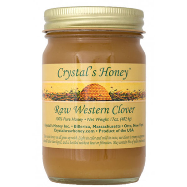 slide 1 of 1, Crystal's Honey Raw Western Clover Honey, 17 oz
