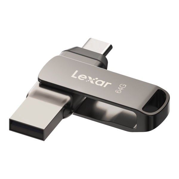 slide 6 of 6, Lexar Jumpdrive Dual Drive D400 Usb 3.1 Type-C Usb Drive, 64Gb, Silver, 1 ct