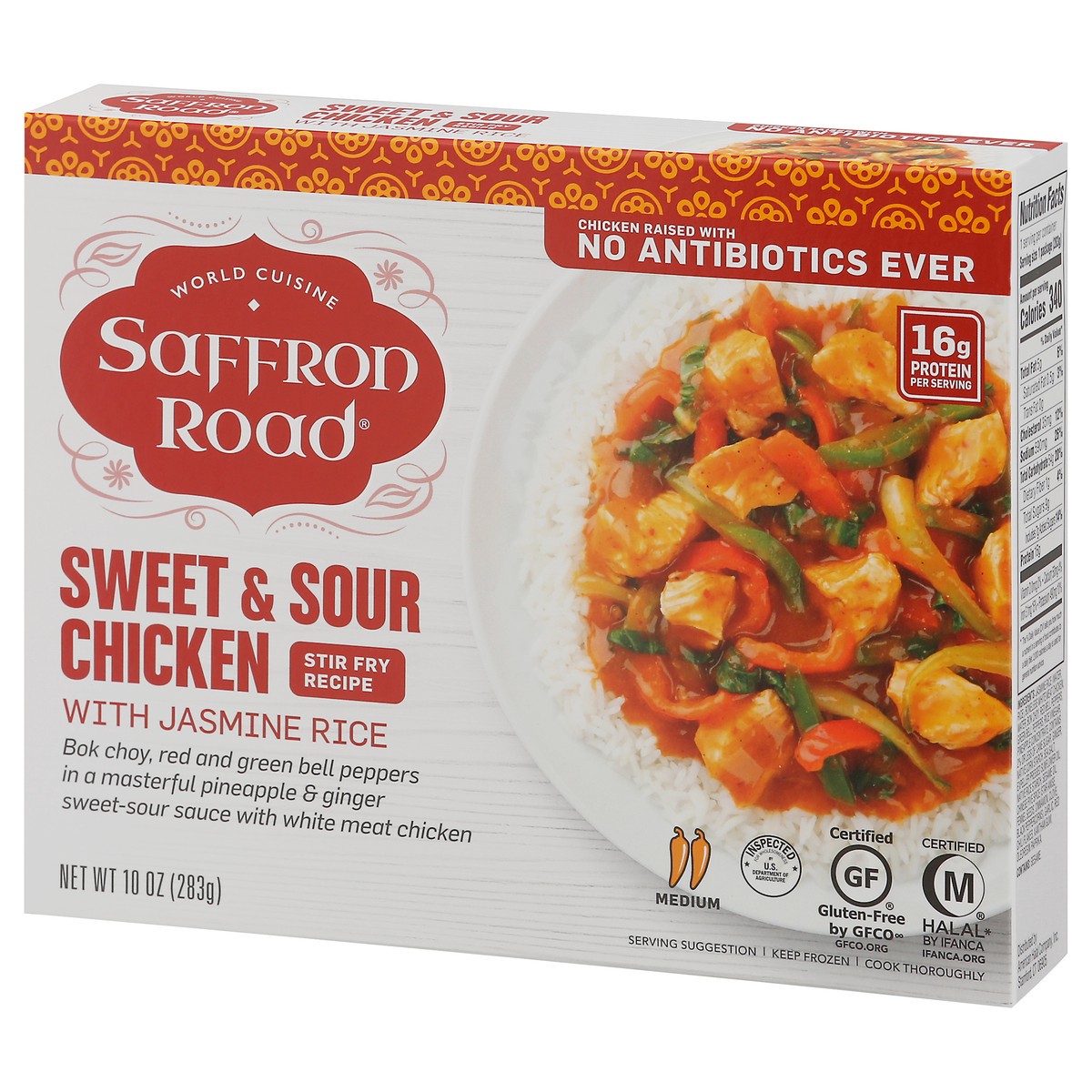 slide 14 of 14, Saffron Road Sweet & Sour Chicken with Jasmine Rice 10 oz, 10 oz