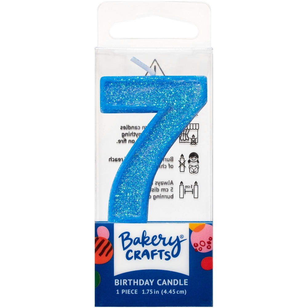 slide 1 of 1, DecoPac Seven Birthday Candle Cake Decoration - Blue, 1 ct