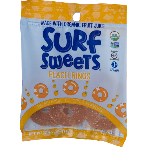 slide 2 of 9, Surf Sweets Candy Ring Peach Organic, 2.75 oz