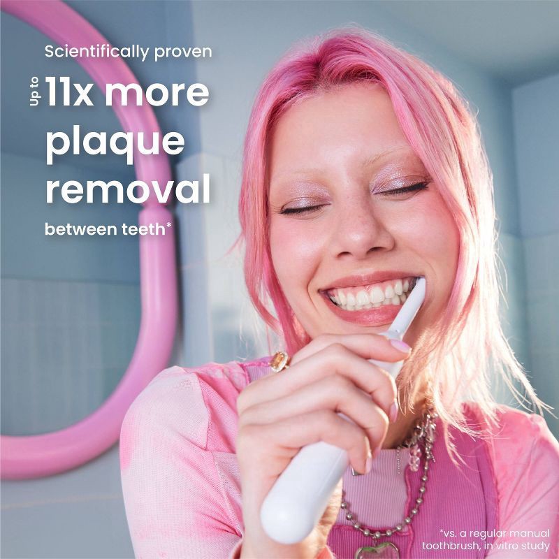 slide 10 of 18, quip Oscillating 360 Toothbrush - White/Silver, 1 ct