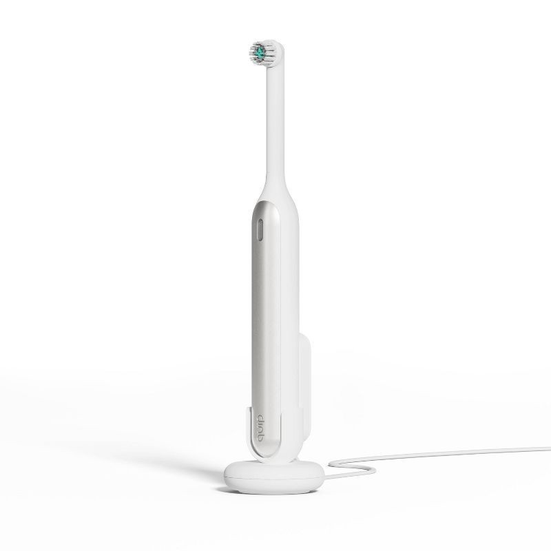 slide 9 of 18, quip Oscillating 360 Toothbrush - White/Silver, 1 ct