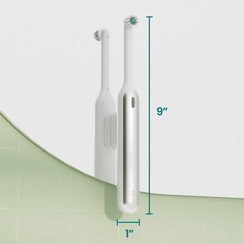 slide 2 of 18, quip Oscillating 360 Toothbrush - White/Silver, 1 ct