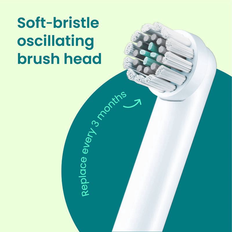 slide 8 of 18, quip Oscillating 360 Toothbrush - White/Silver, 1 ct