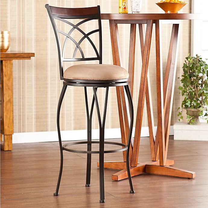 slide 1 of 3, Southern Enterprises Ashborne Swivel Bar Stool - Champagne, 1 ct