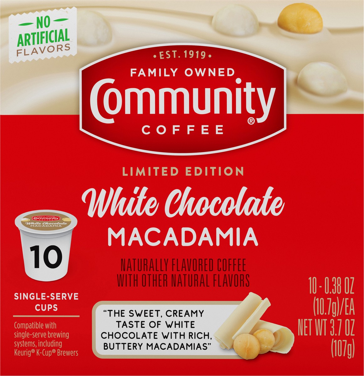 slide 6 of 11, Community Coffee White Chocolate Macadamia Single Serve Coffee, 10 ct