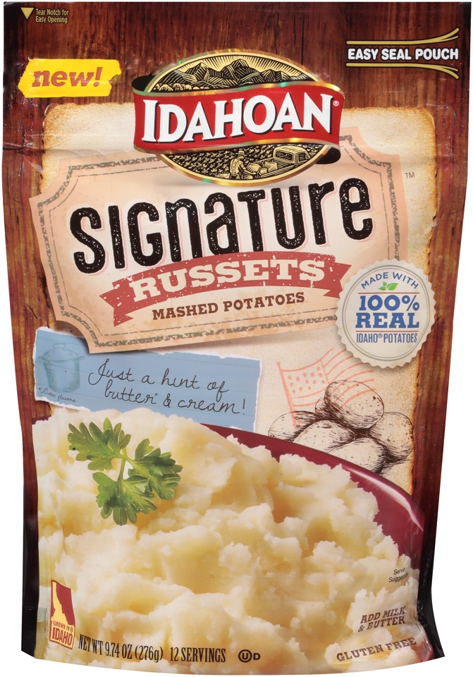 slide 1 of 1, Idahoan Signature Russets Mashed Potatoes, 9.74 oz