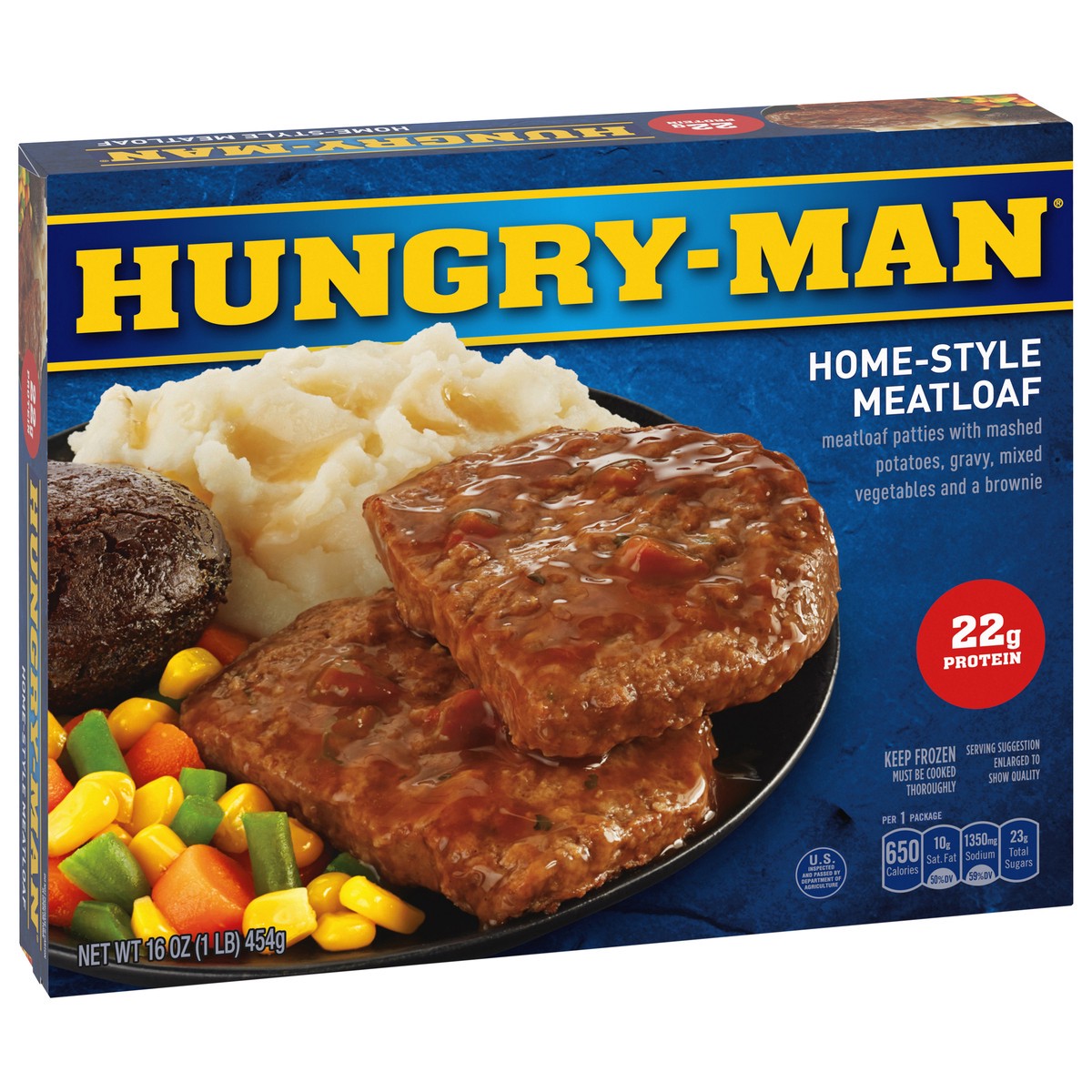 slide 7 of 9, Hungry Man Homestyle Meatloaf Frozen Dinner, 16 oz