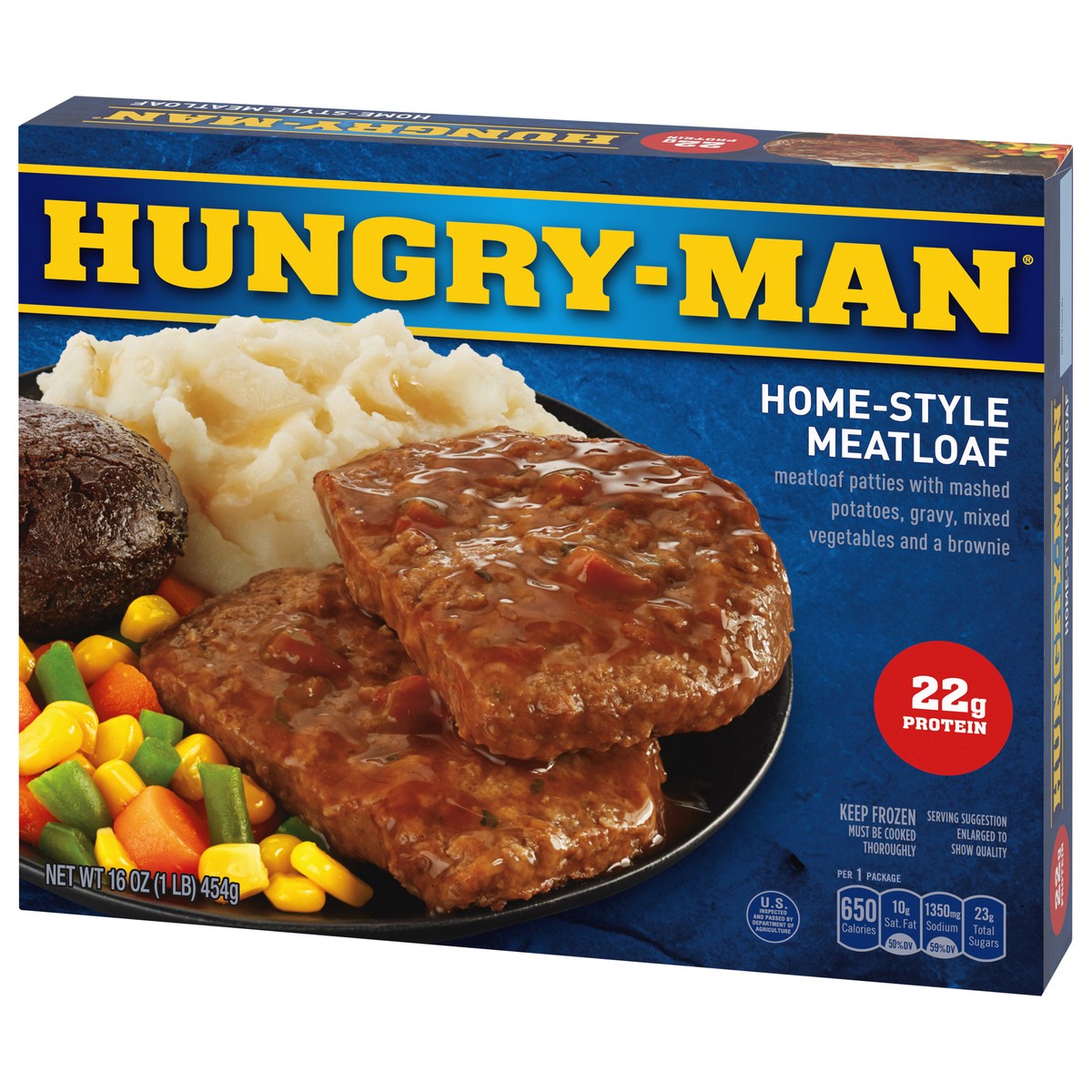 slide 8 of 9, Hungry Man Homestyle Meatloaf Frozen Dinner, 16 oz