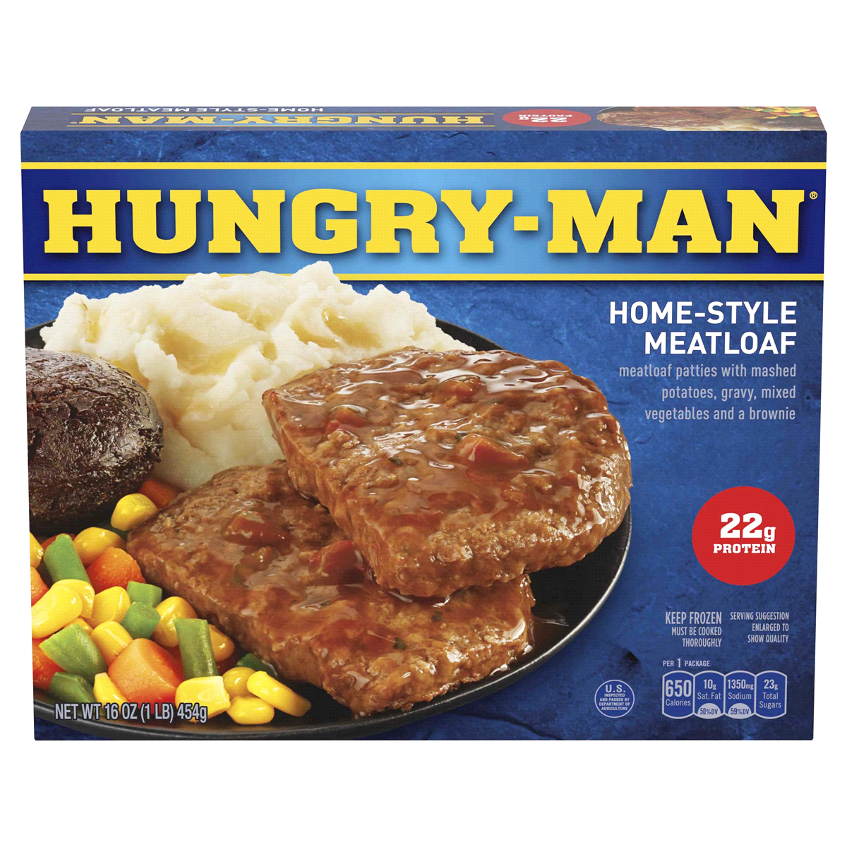 slide 1 of 6, Hungry-Man Home-Style Meatloaf Frozen Dinner, 16 oz