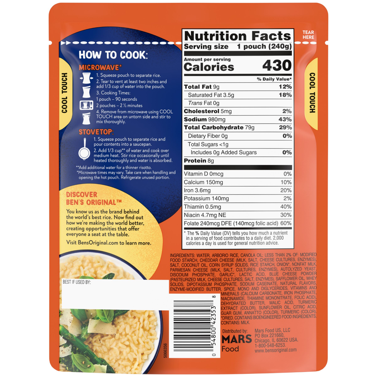 slide 2 of 2, Ben's Original Cheese, Risotto, 8.5 oz