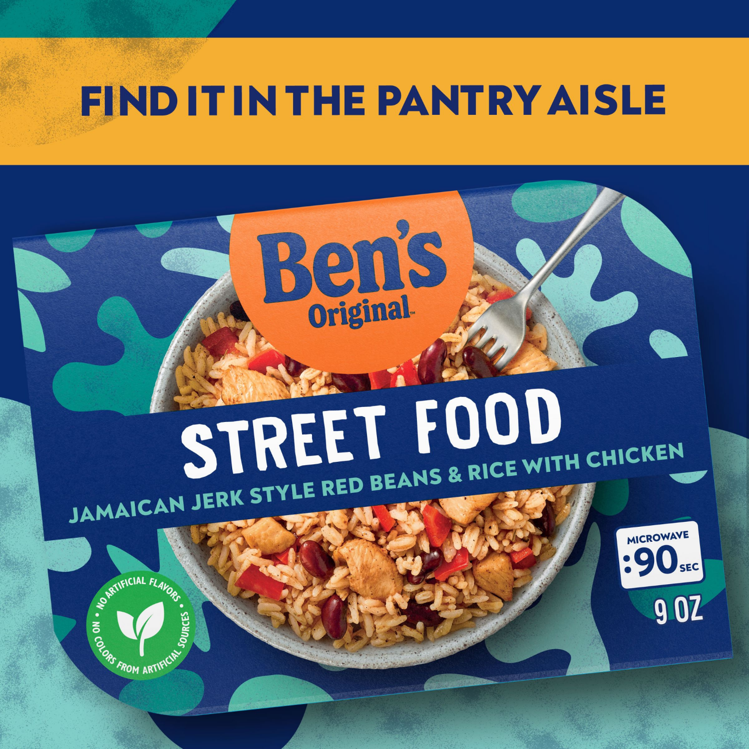 slide 4 of 5, BEN's ORIGINAL Street Food Jamaican Jerk Style Red Beans & Rice with Chicken, 1 ct