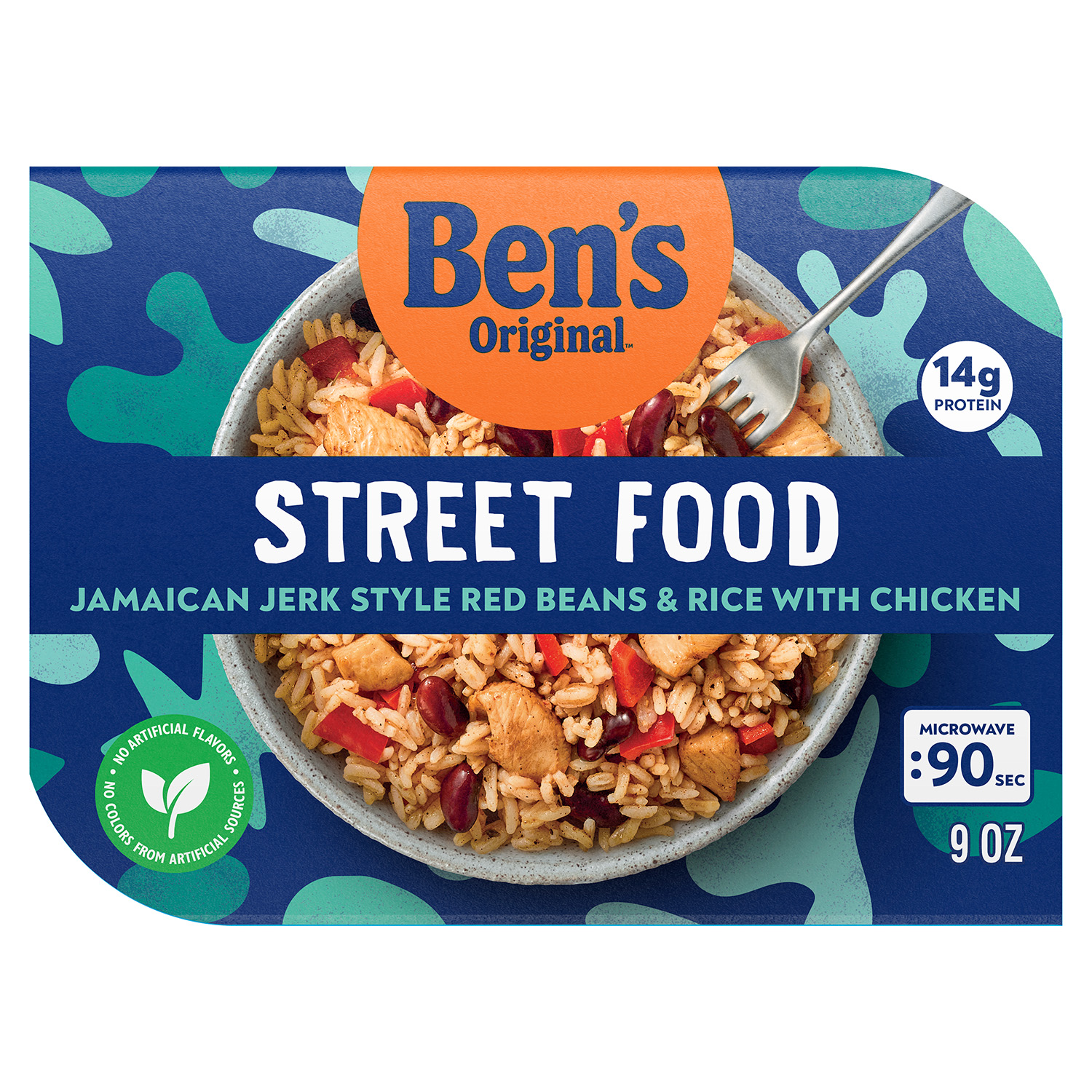 slide 1 of 5, BEN's ORIGINAL Street Food Jamaican Jerk Style Red Beans & Rice with Chicken, 1 ct