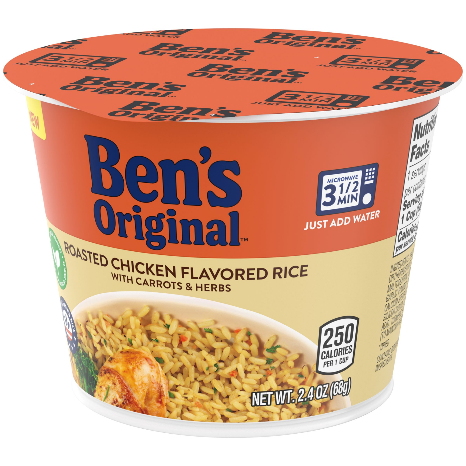 slide 4 of 5, BEN'S ORIGINAL Roasted Chicken Flavored Rice Single Serve 2.4 Oz Cup, 2.4 oz