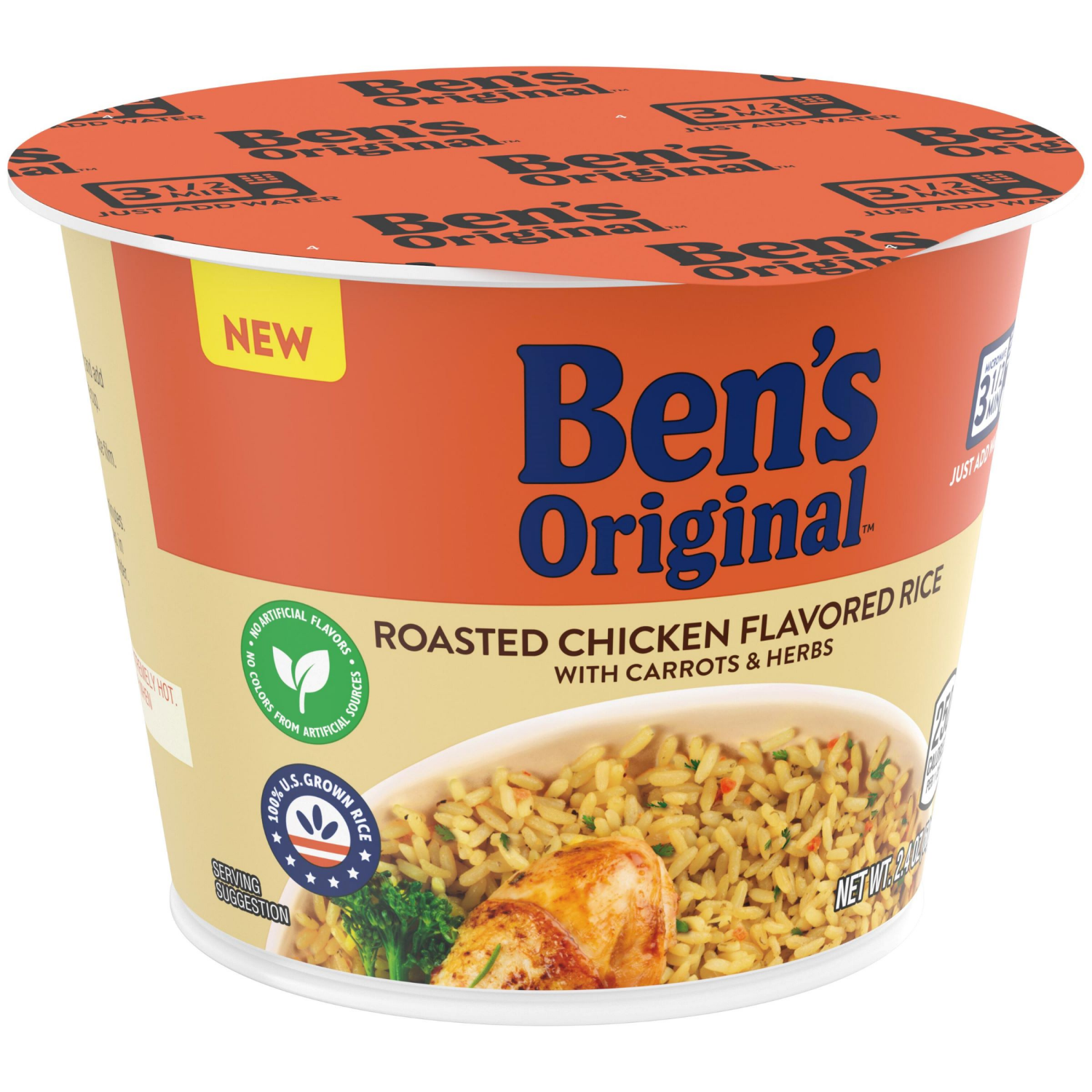 slide 5 of 5, BEN'S ORIGINAL Roasted Chicken Flavored Rice Single Serve 2.4 Oz Cup, 2.4 oz