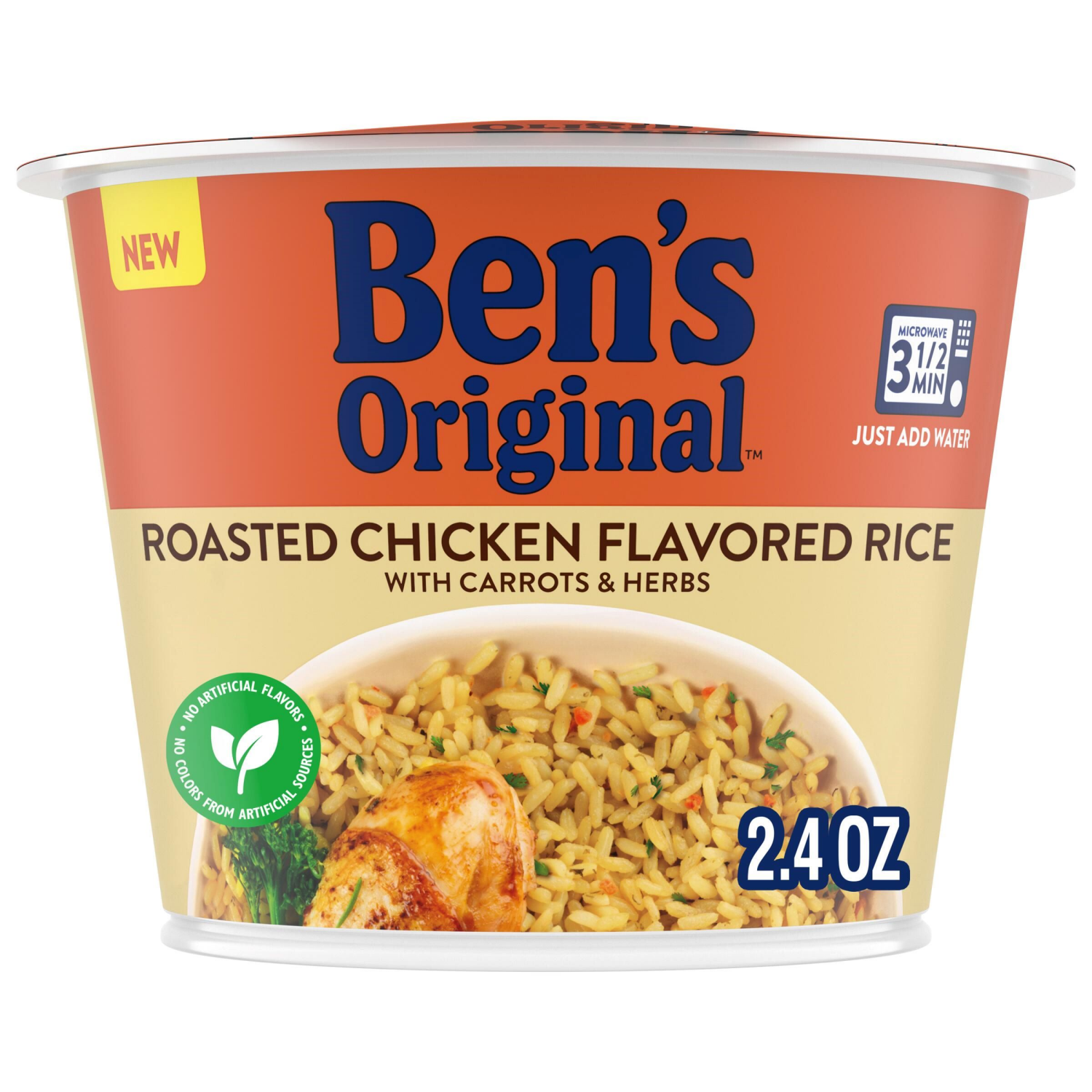slide 1 of 5, BEN'S ORIGINAL Roasted Chicken Flavored Rice Single Serve 2.4 Oz Cup, 2.4 oz