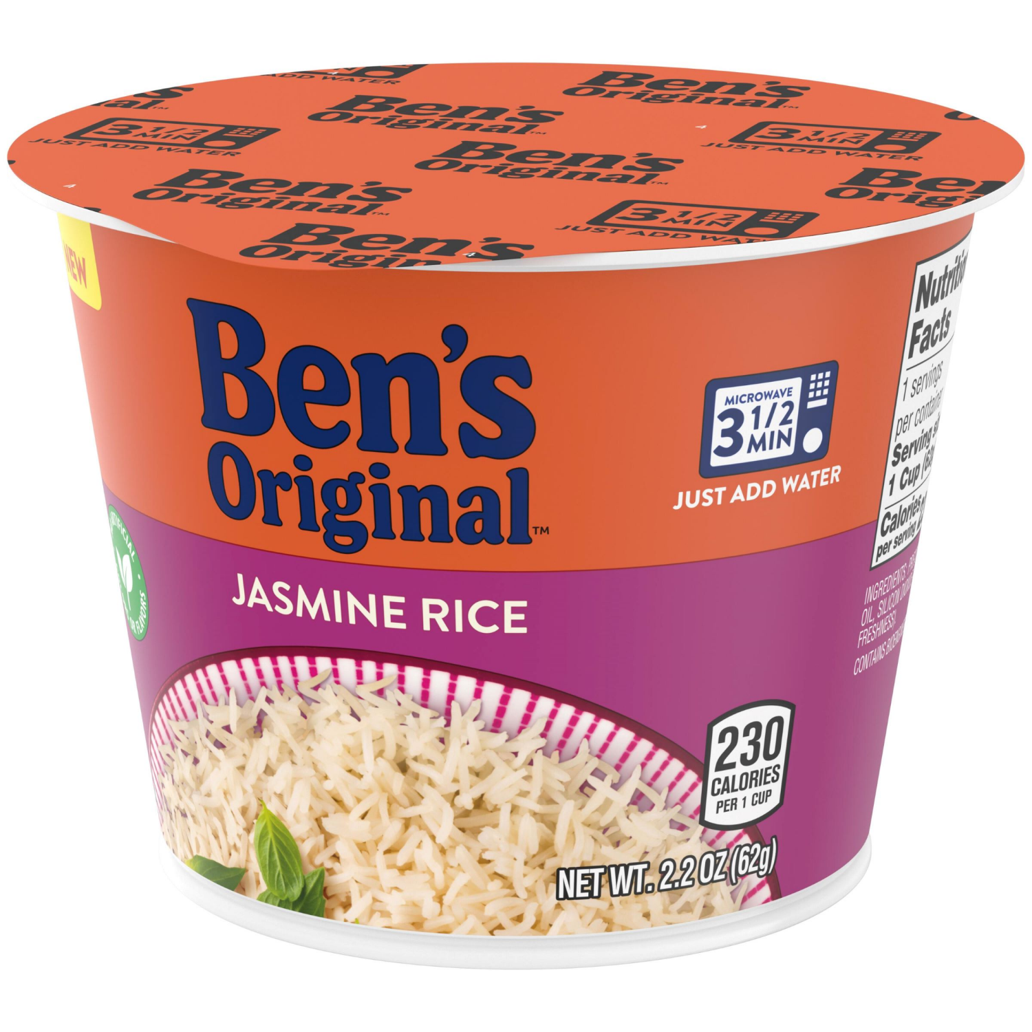 slide 7 of 8, BEN'S ORIGINAL Jasmine Rice Single Serve 2.4 Oz Cup, 2.2 oz