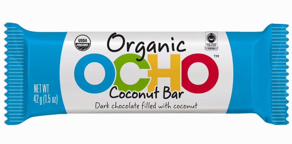 slide 1 of 1, Ocho Organic Coconut Candy Bar, 1.5 oz