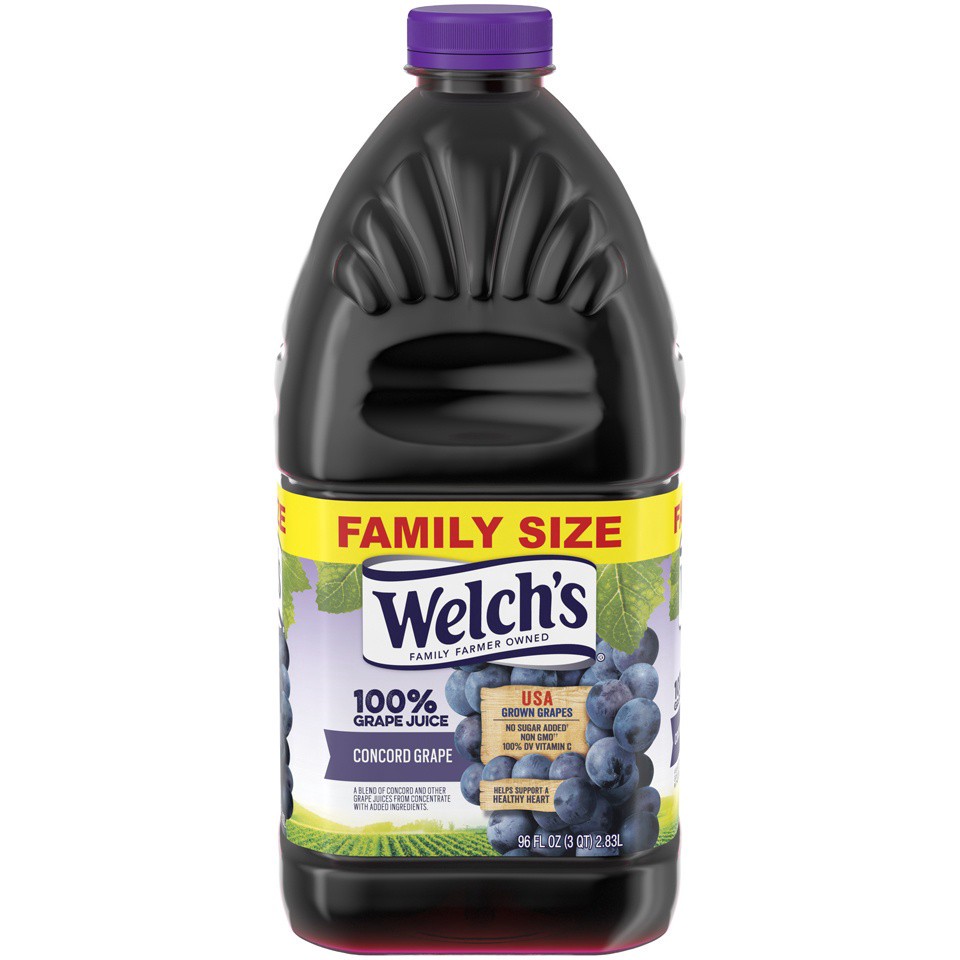 slide 1 of 11, Welch's 100% Grape Juice, Concord Grape, 96 fl oz Bottle, 96 fl oz