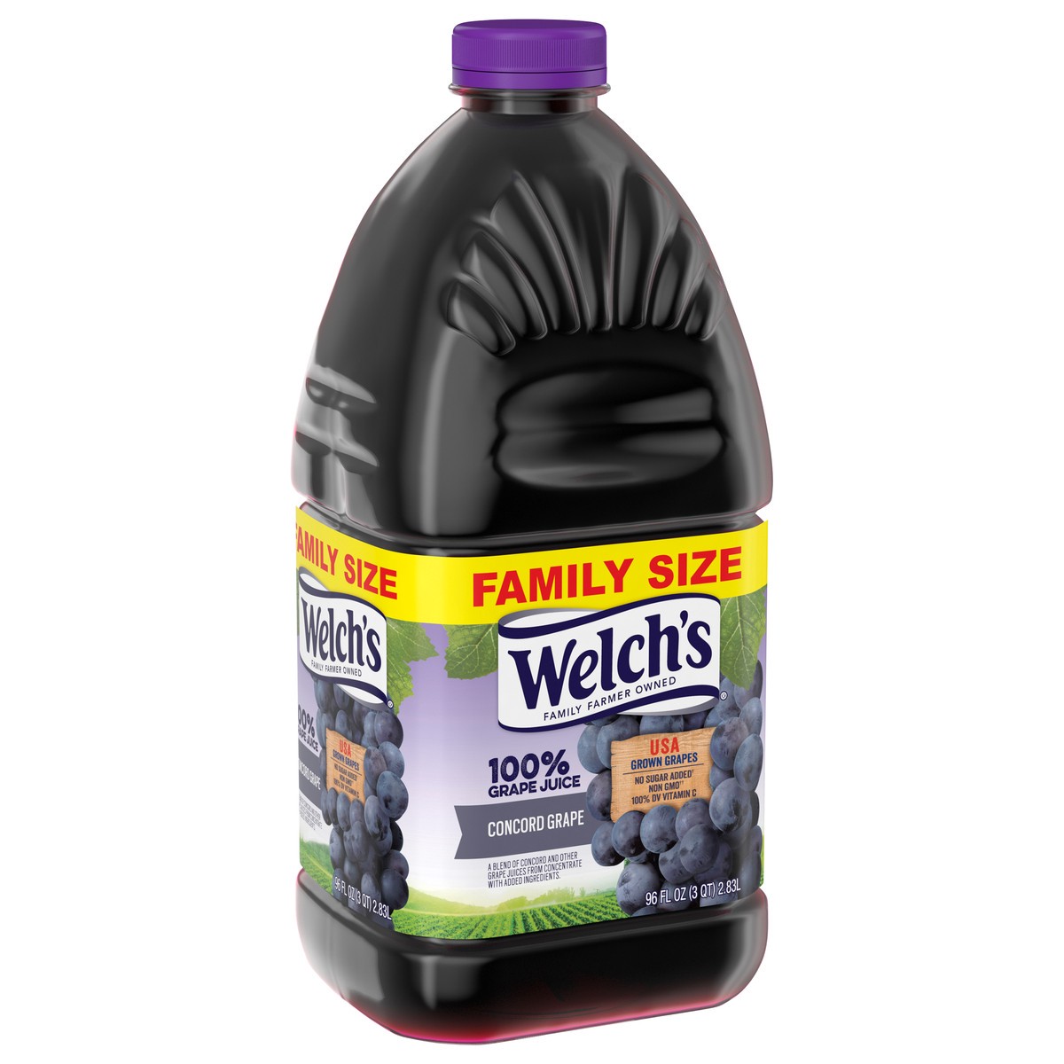 slide 8 of 11, Welch's 100% Grape Juice, Concord Grape, 96 fl oz Bottle, 96 fl oz